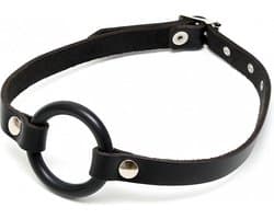Bondage Play - leren mondknevel met O-ring