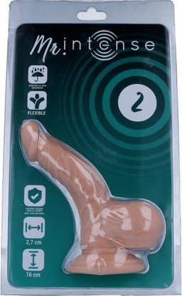 Mr. Intense - dildo - dildo vibrator - dildo vrouwen - dildo mannen - dildo anaal - dildo xxl  - beige - flexibel - 16cm Ø 2,7cm / sex / erotiek toys — thumbnail 3