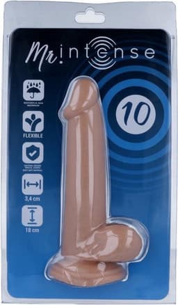 Mr. Intense - dildo - dildo vibrator - dildo vrouwen - dildo mannen - dildo anaal - dildo xxl  - beige - flexibel - 18cm Ø 3,4cm / sex / erotiek toys — thumbnail 3