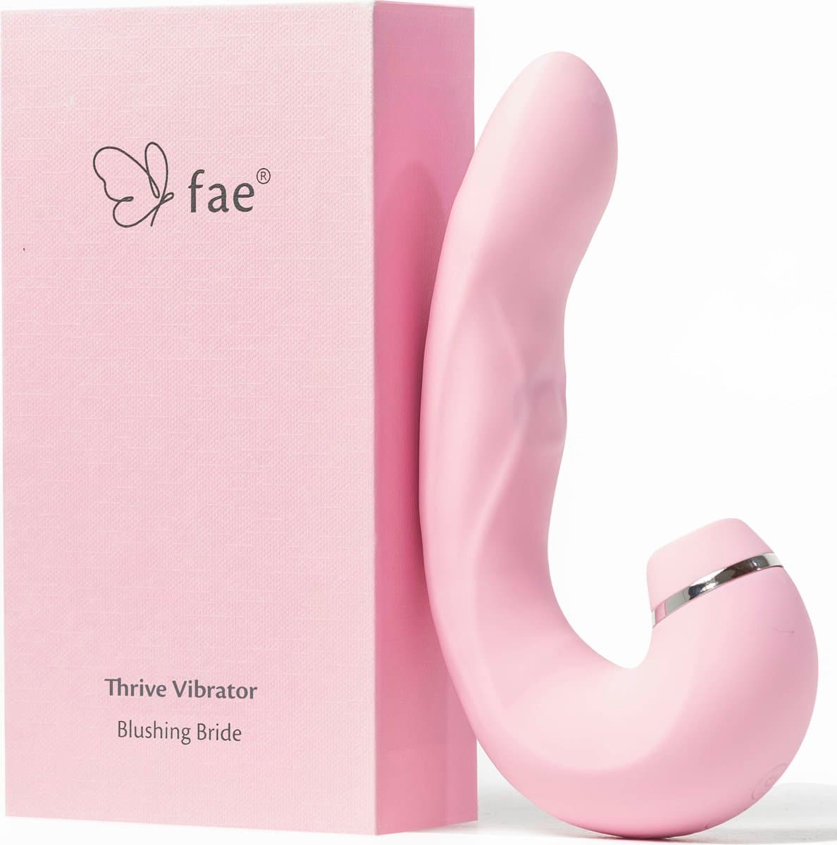 Fae® Vibrator voor Vrouwen - Clitoris & G spot Stimulator - Zuig en druk functie - Penetratie Dildo - Sex Toys voor Vrouwen en koppels - Seksspeeltjes - Thrive Series - Blushing Bride — afbeelding 1