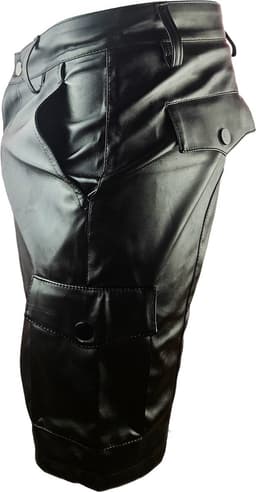 BNDGx® - Korte Broek Heren - Maat S - Open kruis Erotische Sex kleding - Nep Leer BDSM porno outfit Man Rollenspel kleding — thumbnail 2