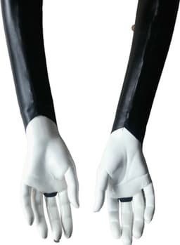 Sexy Handschoenen L/XL Zwart lange lak handschoen Glans Shiny Lakleer valentijn Gogo dancing dans accessoiren lange vingerloze gloves — thumbnail 2