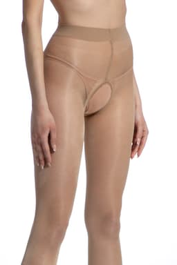 Panty open kruis - 20 Denier - Kleur: Beige - Maat: L/XL - Model: Gloss - Merk: Amour — thumbnail 1