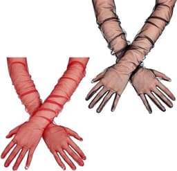Scarlet Whisper – Zwarte Sexy Mesh Handschoenen voor Dames – Lange Transparante Lingerie Handschoenen – Verleidelijk Erotisch Accessoire voor Avondjurk, Clubwear & Fotoshoot – Dare to Undress — thumbnail 4