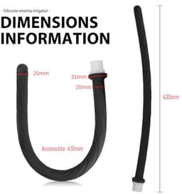 Ynkkvre - 43 cm Anale Douche - Klysma voor Darmreiniging - Diepe Reiniging met 4 Gaten en Medische Siliconen - 1 Stuk - Voor Vrouwen en Mannen Zwart — thumbnail 2