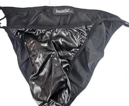 BamBella ® - Slip - Maat onesize Zwart SM kleding BDSM erotische heren kleding wetlook ondergoed lingerie onderbroek zwart — thumbnail 2