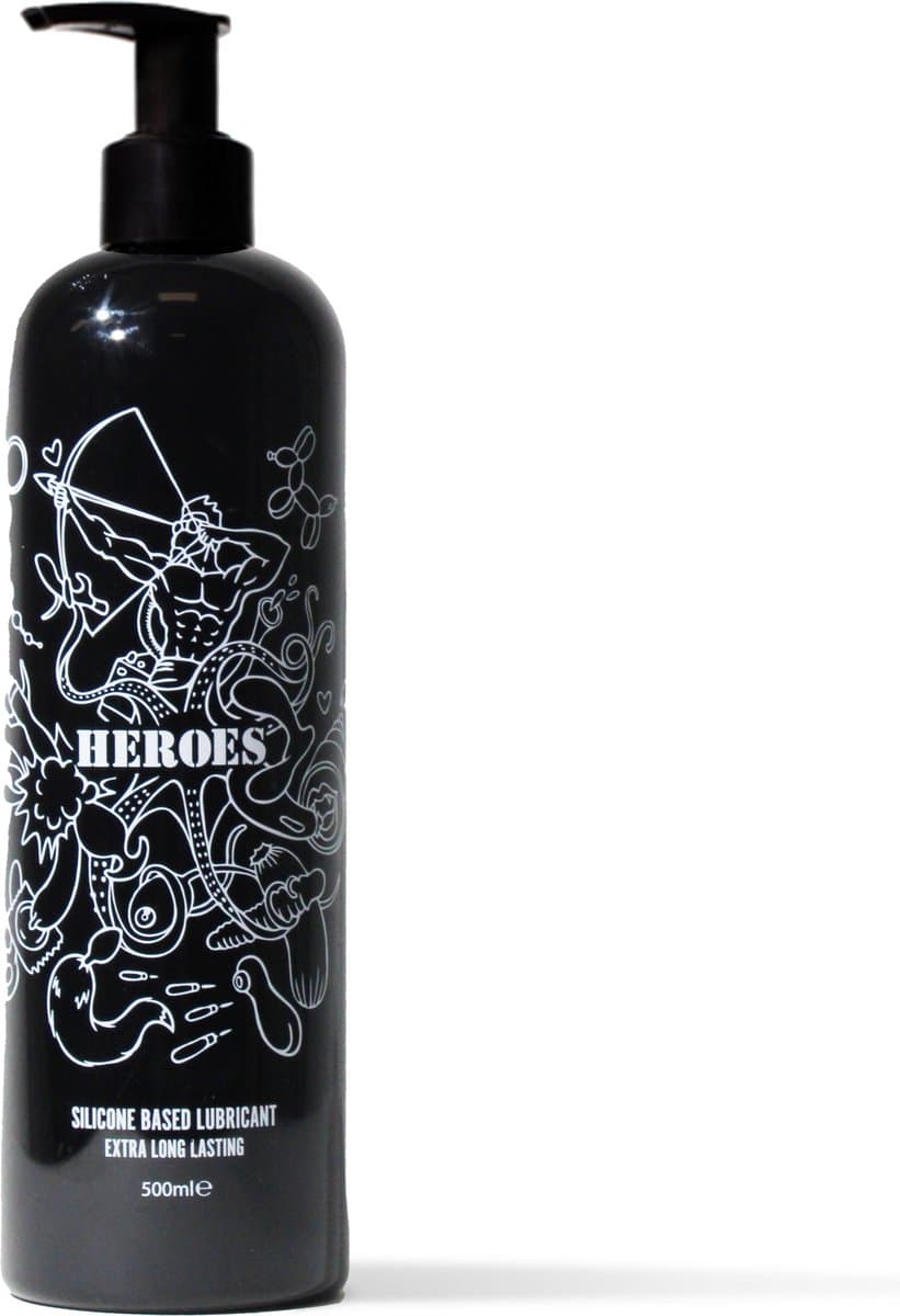 HEROES Siliconen Glijmiddel inclusief DOSEERPOMP - 500ml | NIEUW! — afbeelding 1