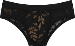 MODUS VIVENDI Floral Lace Classic Brief Black - MAAT L - Erotisch Heren Ondergoed - Slip voor Man - Sexy mannen Slip — thumbnail 1