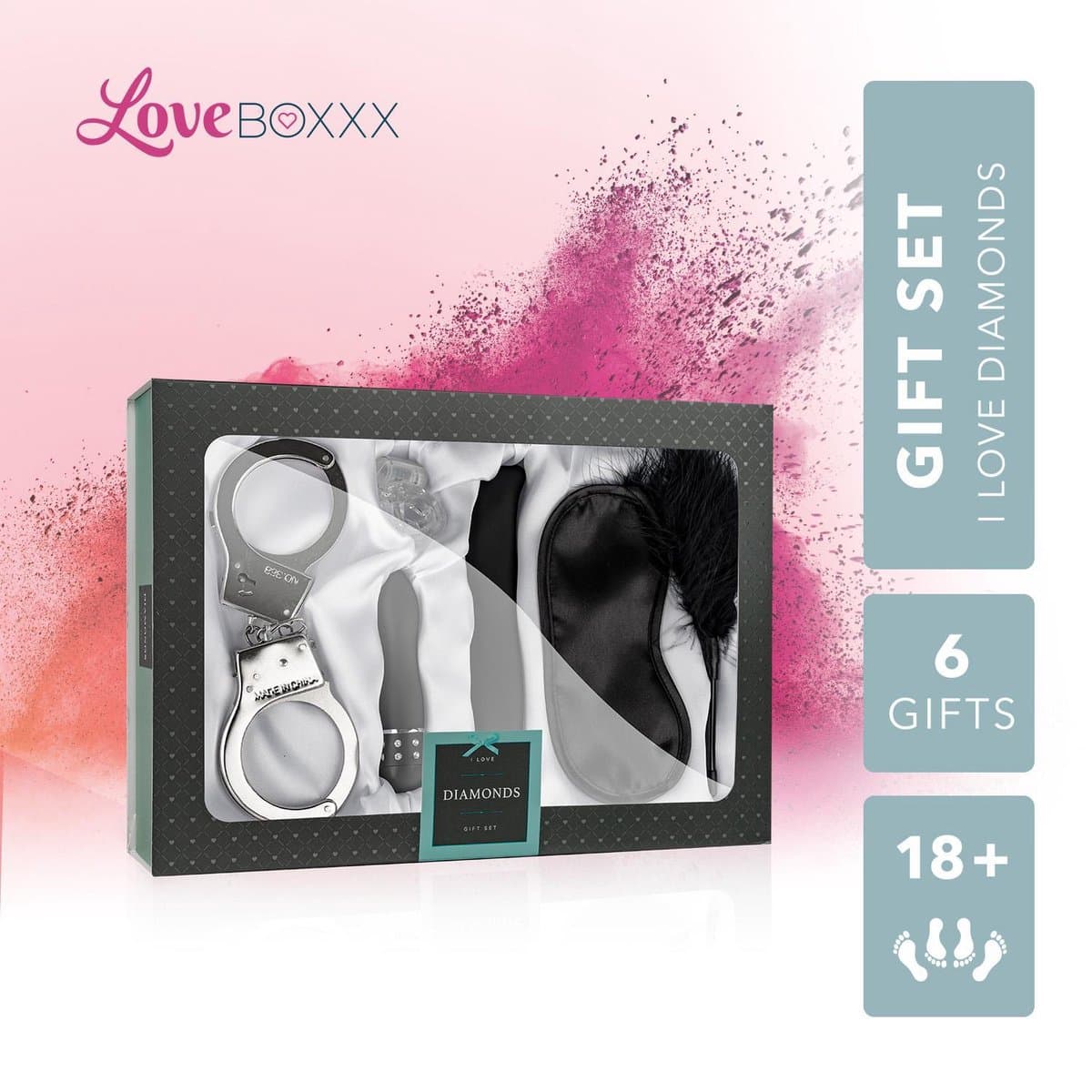 Loveboxxx - I Love Diamonds Cadeauset - Sex Toys voor Koppels - Erotische Geschenkset met Seksspeeltjes en Accessoires - 6 Delig - Erotisch Cadeauset voor Koppels — afbeelding 1