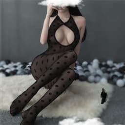 Sexy open Bodystocking, Erotische Body Panty, Sexy Catsuit met Open Kruisje.Ook voor  Cadeau. — thumbnail 4