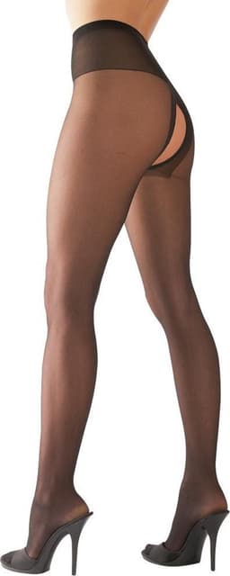 Cottelli Collection – Open Kruis Panty met Versterkte Taille Band voor een Sensuele Uitdaging – Maat L – Zwart — thumbnail 5