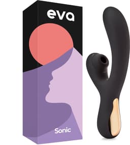 Eva® Sonic - Luxury - Whisper Quiet Air Pressure Vibrator for Women - 2-in-1 G-spot & Clitoris Stimulator - 18 Modes - USB Rechargeable - Sex Toys for Women - Obsidian Black — thumbnail 1