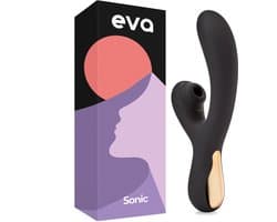 Eva® Sonic - Luxury - Whisper Quiet Air Pressure Vibrator for Women - 2-in-1 G-spot & Clitoris Stimulator - 18 Modes - USB Rechargeable - Sex Toys for Women - Obsidian Black