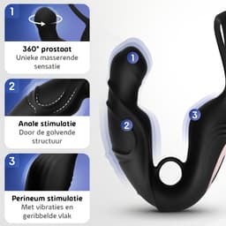 Sensual Desire® 360º Pulse – Prostaat Stimulator met Cockringen – 9 Roteer & Vibratiestanden – Prostaat Vibrator voor Mannen - Sex Toys voor Koppels – Anale speeltjes – Inclusief Erotische Luisterverhalen — thumbnail 4