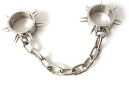 Prolink Novelties® - Handboeien met een ketting verbonden - handcuffs - stainless steel - luxe uitvoering met pinnen — thumbnail 5