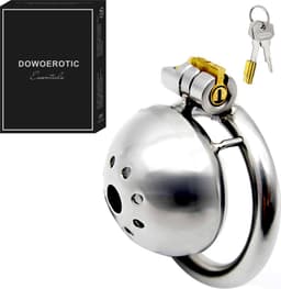 DOWO® - Mini Locker - Kuisheidskooi- Chastity cage - Peniskooi - Hemisferisch - Staal - 50 mm — thumbnail 1
