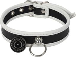 Banoch - Collar of O White - wit pu leer - halsband bdsm — thumbnail 1