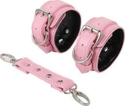 Banoch | enkelboeien van pu leer | roze / zwart| bondage — thumbnail 5