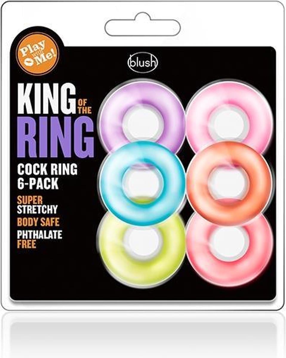 Blush Play met Me koning Of Ring 6-pack Penisring - Multicolor — afbeelding 1