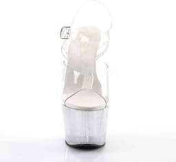 Pleaser - ADORE-708MG Sandaal met enkelband, Paaldans schoenen - Paaldans schoenen - 38 Shoes - Transparant — thumbnail 2