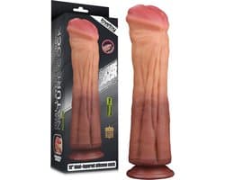 Lovetoy - XXL Dildo - Dual layered Platinum Silicone Cock - 30 cm lang en modder vet
