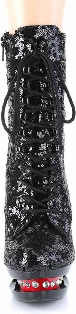 Pleaser - BLONDIE-R-1020 Plateau Laarzen, Paaldans schoenen - Paaldans schoenen - 36 Shoes - Zwart/Rood — thumbnail 2