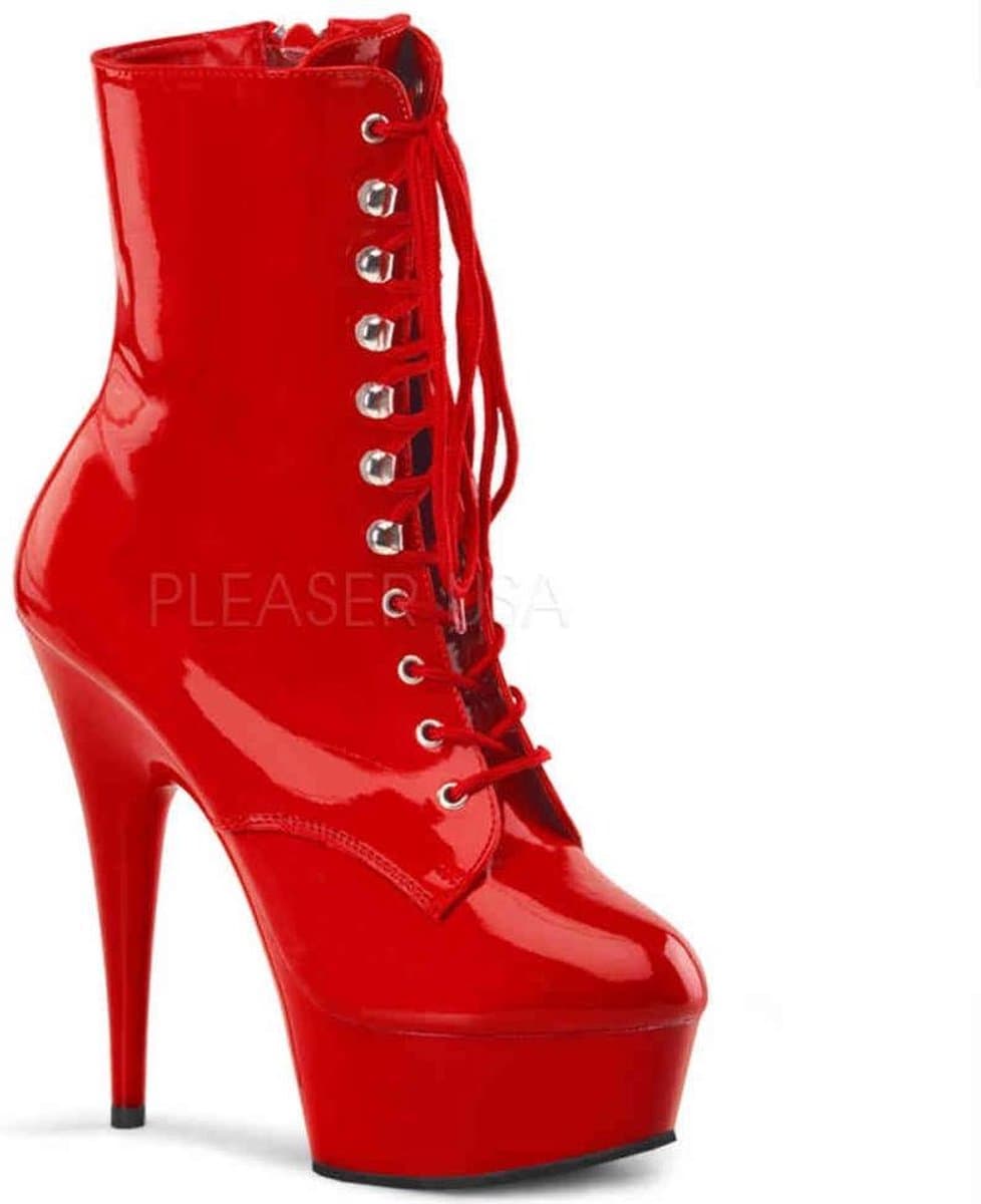 Pleaser - DELIGHT-1020 Plateau Laarzen - US 14 - 45 Shoes - Rood — afbeelding 1