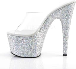 Pleaser - ADORE-701LG Muiltjes - Paaldans schoenen - 42 Shoes - Transparant/Zilverkleurig — thumbnail 3