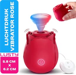 Lusty Roos Luchtdruk Vibrator - 10 Standen - Oplaadbaar - Clitoriszuiger - Bef - Sex Speeltje - Sex Toys - Erotiek voor vrouwen — thumbnail 1
