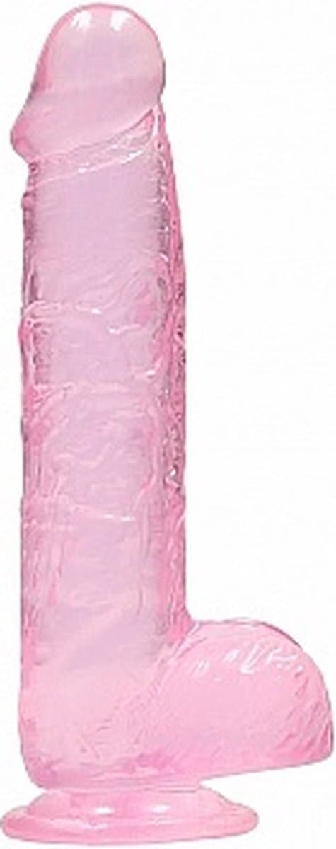 Handful Crystal Clear Transparante Dildo Roze Beginners Dildo Small Invoerdiepte 12 cm Totale Lengte 15 cm — afbeelding 1