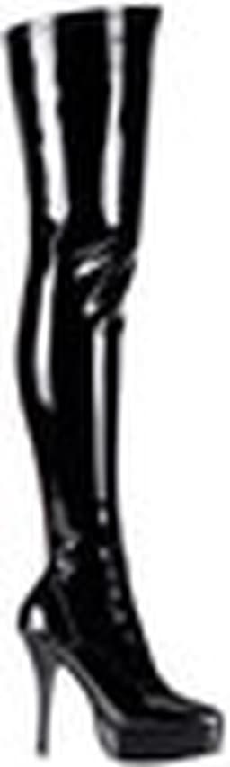 Pleaser - INDULGE-3000 Plateau overknee Laarzen - US 10 - 40 Shoes - Zwart — thumbnail 2
