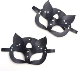 Luxe Cosplay Masker - Zwart - PU Leer - Kat - Sexy - Masquerade — thumbnail 4