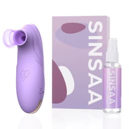 Sinsaa Luchtdruk Vibrator voor Vrouwen - Clitoris Stimulator - Sex Toys voor Vrouwen - Sexspeeltjes voor Koppels - 10 Zuigfunctie Snelheden - Inclusief Sextoy Cleaner - Chloé Satisfy Paars — thumbnail 1