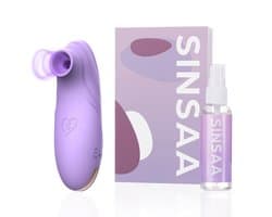 Sinsaa Luchtdruk Vibrator voor Vrouwen - Clitoris Stimulator - Sex Toys voor Vrouwen - Sexspeeltjes voor Koppels - 10 Zuigfunctie Snelheden - Inclusief Sextoy Cleaner - Chloé Satisfy Paars