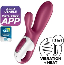 Satisfyer, Bluetooth Rabbit, Hot Bunny, 17,5 cm, met app, met warmtefunctie, 2 motoren, gemaakt van siliconen — thumbnail 2