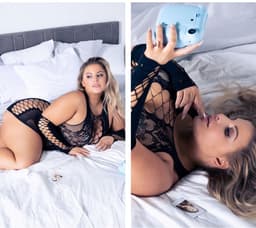 LekkerStout Plus Size Bodycon Jurk - Oversleeves - Zwart - Sexy Lingerie | L-XXL | ( LS085 ) — thumbnail 5