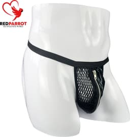 Micro string heren - Erotisch ondergoed - BDSM - Open kruis - Zwart - One size — thumbnail 1