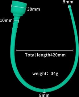 Flexibele Groene Penis Plug - Siliconen Urethrale Dilator met Zuignap - 42 cm - Penisplug — thumbnail 2