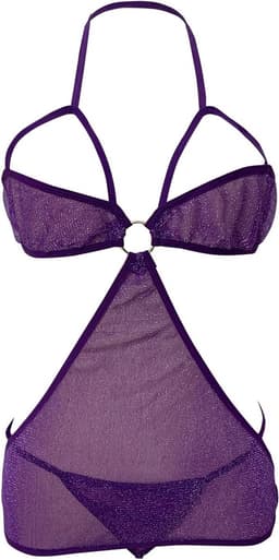 Erotische Body I Sexy Lingerie Set I Lingerie Body Kostuum I Sexy Erotisch Ondergoed I Glitter Lingerie I Kanten Bodydoll I Maat S/M I Paars — thumbnail 5