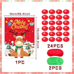 Kerst Rendier Spel - Familie Activiteit - Feestelijk Plezier - Klassiek Draai Spel - 26x20x2 cm - Rood — thumbnail 4