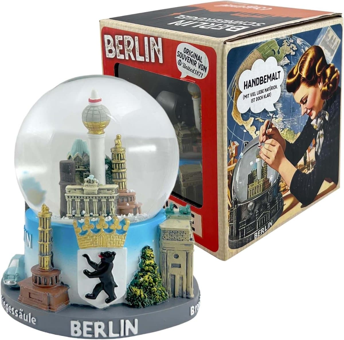 Berlijn Sneeuwbol - Stad Souvenir - Woonkamer Decoratie - Gedetailleerd Design - 9 x 6.5 x 9 cm - Multicolor — afbeelding 1