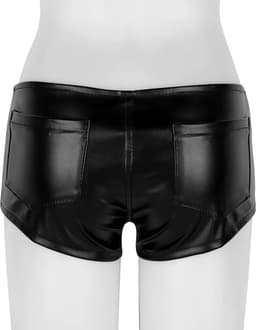 Lederen booty short vrouwen - Lage taille - Latex wetlook - Ritssluiting - Erotisch en sexy — thumbnail 3