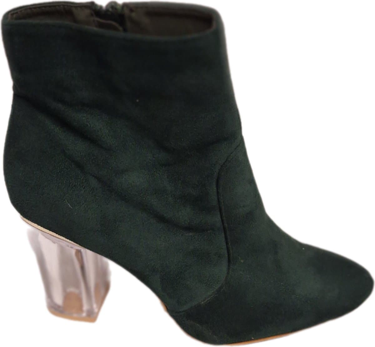 L.DAY-ENKELLAARSJE-SUEDELOOK-OLIVE-GLAZENHAK-8CM-40 — afbeelding 1