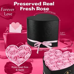17 Stuks Cadeauset met Echte Gestoofde Rozen - Eeuwige Bloem in Hartvorm voor Vrouwen — thumbnail 2