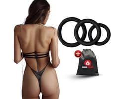 Quick Relief Cockring XYZ™ - Set van 3 Cockringen - Siliconen Cockring - Penisring - Verstelbaar - Sex Toys voor Mannen en Koppels - Ballstretcher - Seksspeeltjes voor Heren