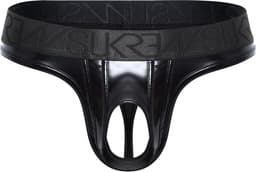 SUKREW Wet Look U-Style Classic Thong - MAAT XXL - Erotisch Heren Ondergoed - String voor Man - Sexy mannen String — thumbnail 1