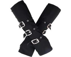 Allecto Plus - Vingerloze Handschoenen Gothic Punk Vrouwen Zwart Hip Hop Rock Stijl Arm Warmers.