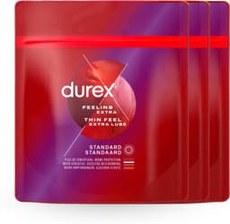 Durex - Condooms - Thin Feel Extra Lube 40st x3 - Voordeelverpakking — thumbnail 1