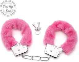 Metalen handboeien - Pluche - Roze - Handboeien - Erotiek - imitatiebont - Incl. 2 sleuteltjes — thumbnail 1