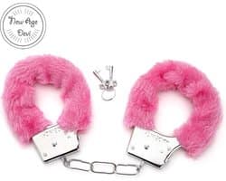 Metalen handboeien - Pluche - Roze - Handboeien - Erotiek - imitatiebont - Incl. 2 sleuteltjes